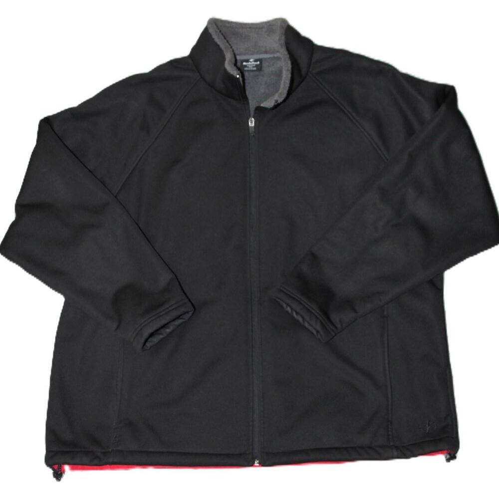 NordicTrack Jacket Mens 2XL Black Softshell Lined Fleece Full Zip Pockets